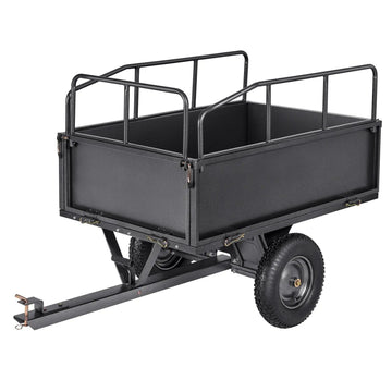600 lbs Steel Dump Cart, 17 Cu. Ft Capacity, Heavy-Duty Tow Behind for ATV/UTV, DOBA-DC600