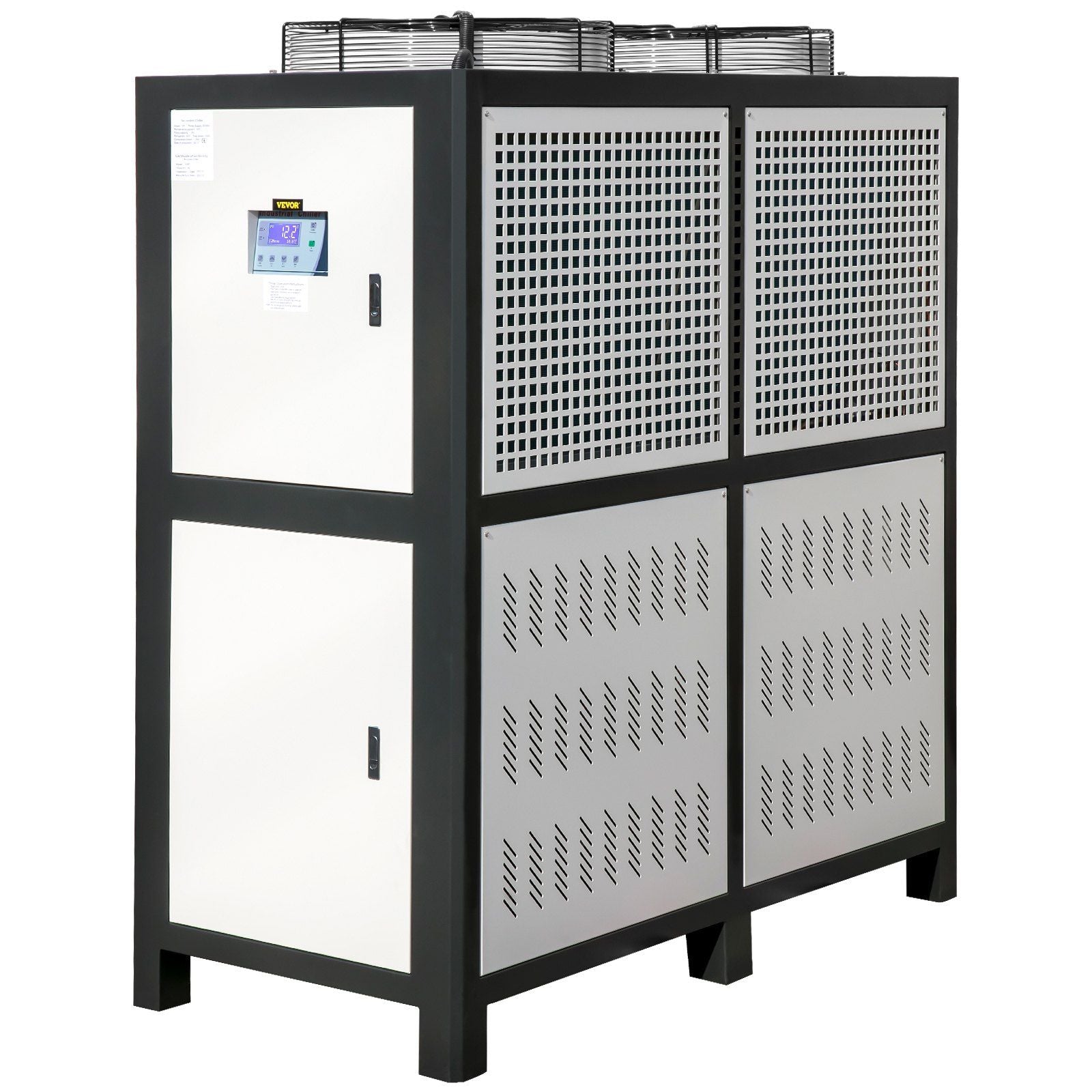 VEVOR Water Chiller 15Ton, Capacity Industrial Chiller 15Hp, Air-Cooled Water Chiller, Finned Condenser, w/ Micro-Computer Control, Stainless Steel Water Tank Chiller Machine for Cooling Water