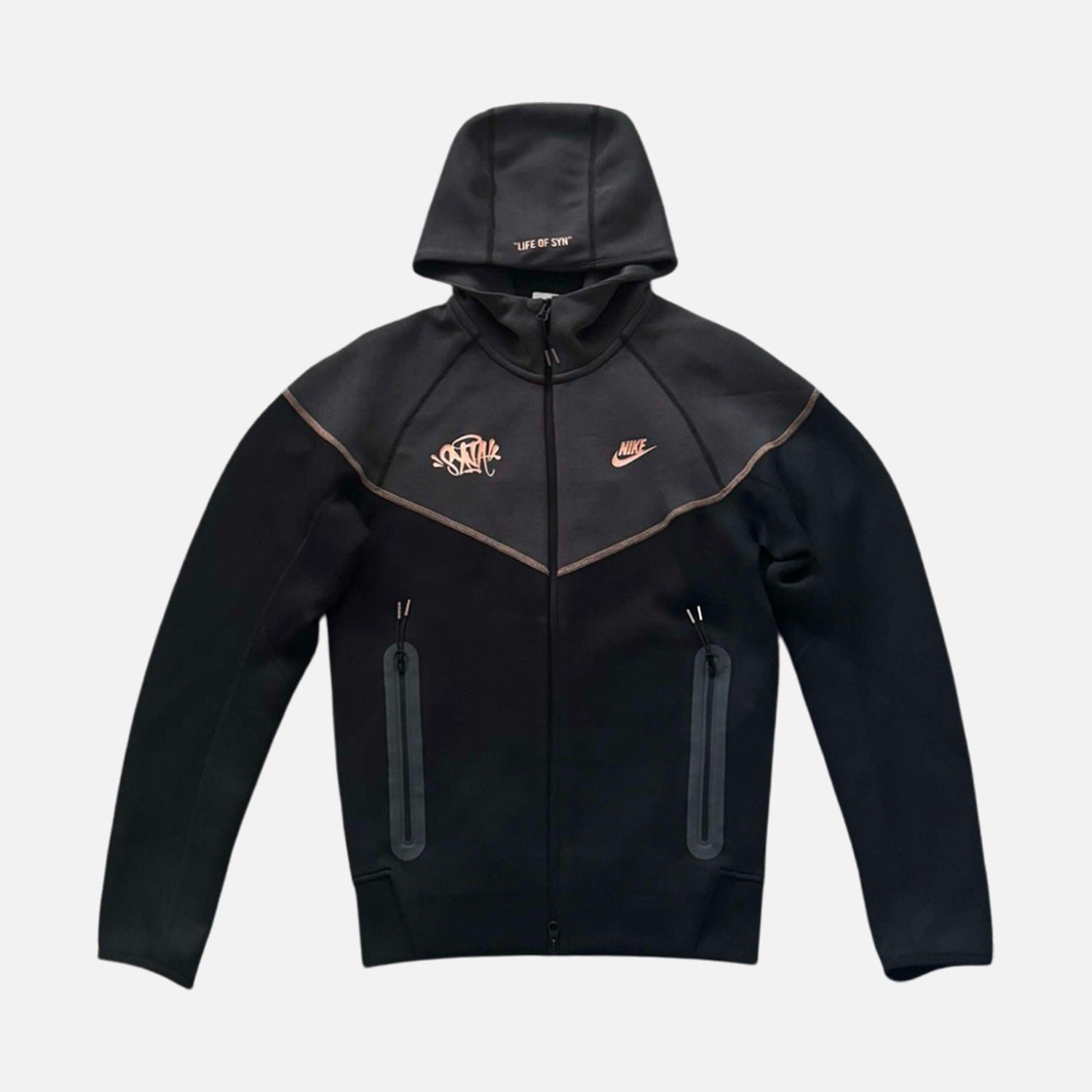 NIKESYNAWORLDTECHFLEECEBLACKBRONZESTRTSPLYCENTRALCEE10-1.jpg Nike x Syna World Tech Fleece Zip-Up Hoodie - Black / Bronze - Image 1