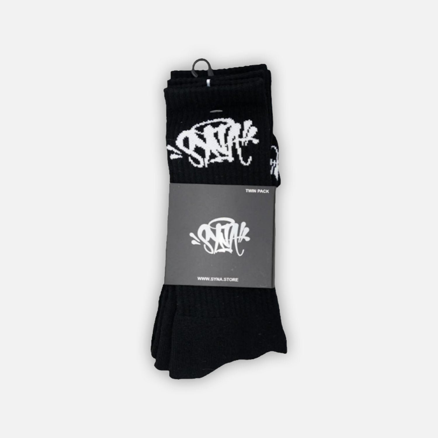 SYNAWORLDBLACKWHITESOCKSCENTRALCEE-1.jpg Syna World Logo Socks (Twin Pack) - Black / White - Image 1