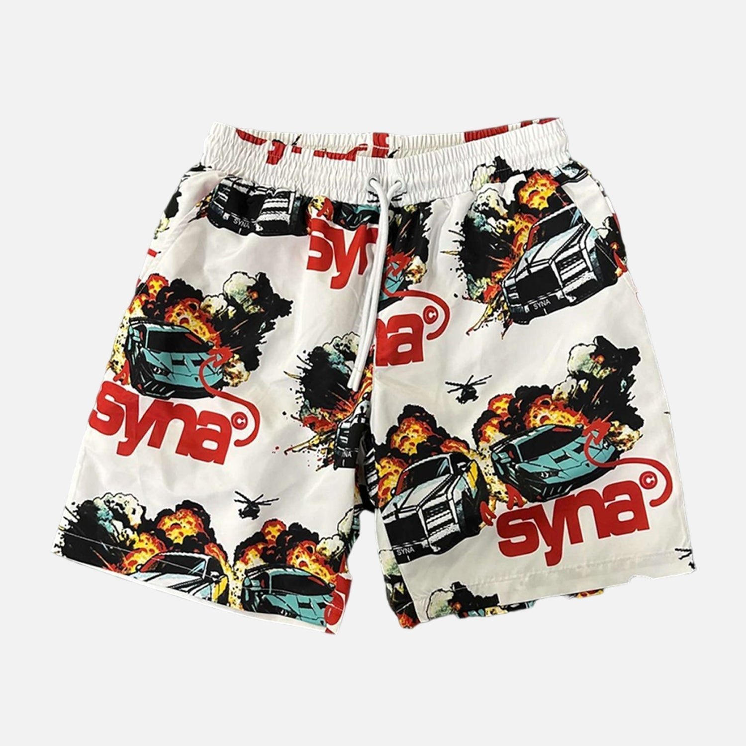 SYNAWORLDCARCHASESWIMSHORTBLACKWHITESTRTSPLY-1.jpg Syna World Car Chase Swim Short - Beige - Image 1