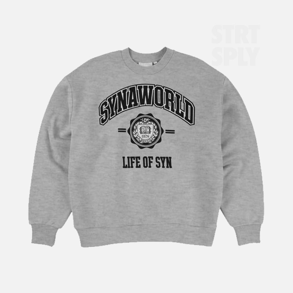 SYNAWORLDGREYCOLLEGEVARSITYSWEATERCENTRALCEESTRTSPLY-1.jpg Syna World College Crew Sweater - Grey - Image 1