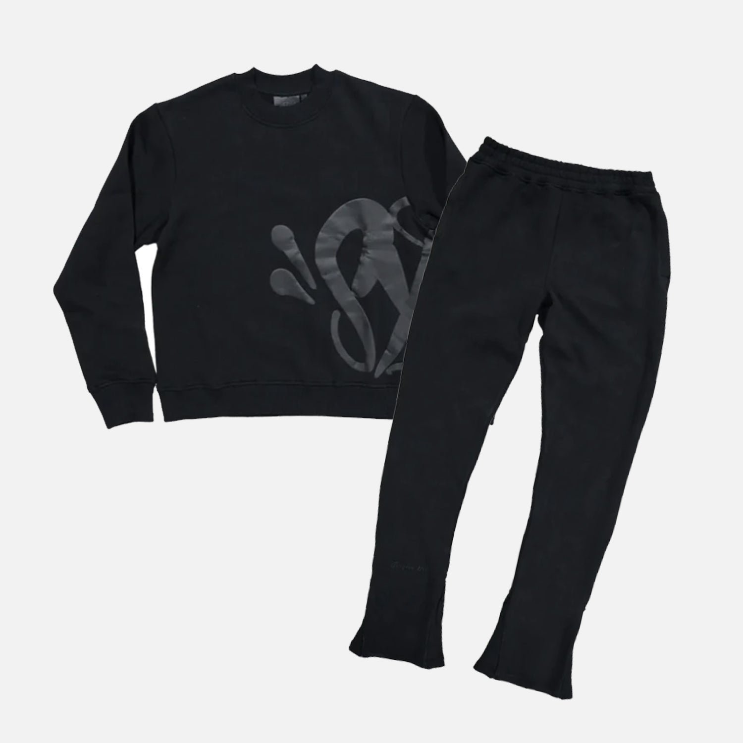 SYNAWORLDOGLOGOCREWJECKSWEATSHIRTBOTTOMSTRACKSUITSTRTSPLYCENTRALCEECLOTHINGBRANDBLACK-1.jpg Syna World OG Crew Logo Tracksuit - Blackout - Image 1
