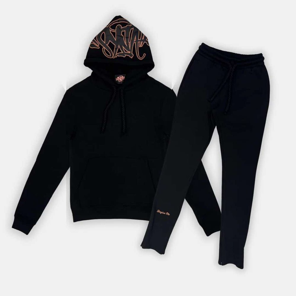 SYNAWORLDOGLOGOROPETRACKSUITBLACKROSEGOLDCENTRALCEECANTRUSHGREATNESSSTRTSPLY-1.jpg Syna World Logo Tracksuit - Black / Rose Gold - Image 1