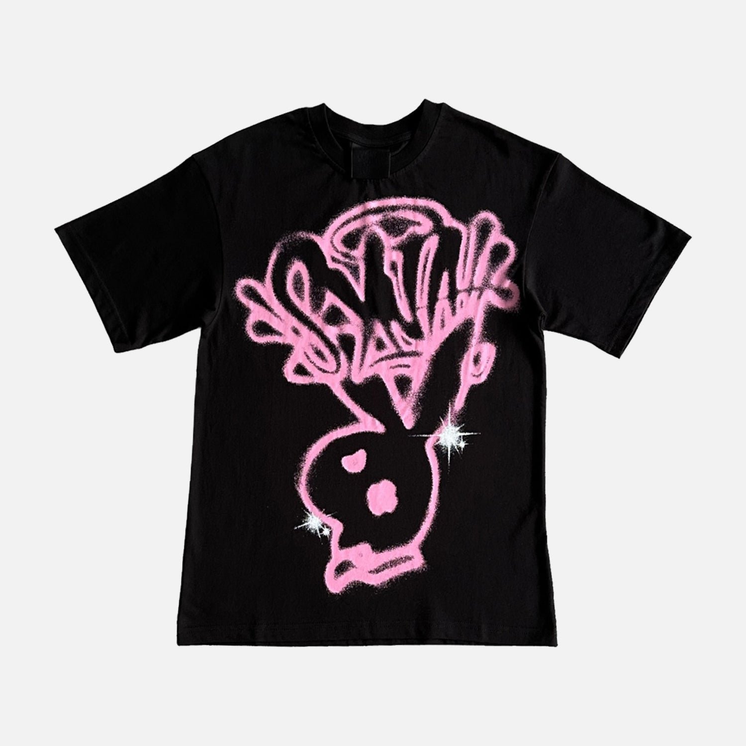 SYNAWORLDPLAYBOYBUNNYTSHIRTBLACKPINK-1.jpg Syna World Bunny T-Shirt - Black / Pink - Image 1