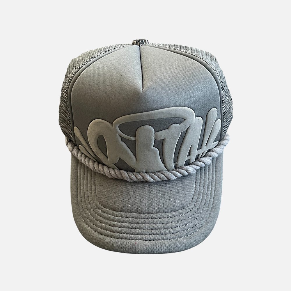 SYNAWORLDROPETRUCKERHATCENTRALCEESTRTSPLYGREY-1.jpg Syna World Rope Trucker Hat - Grey - Image 1