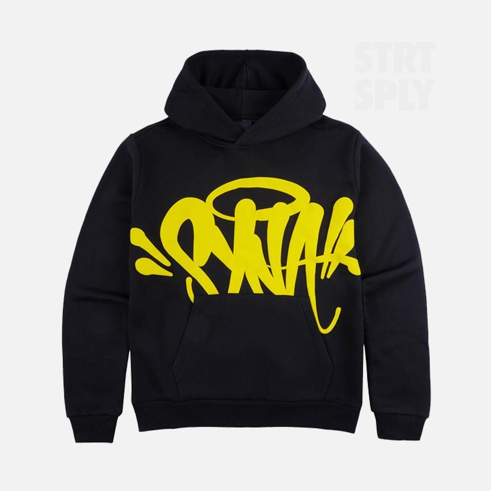 SYNAWORLDTEAMHOODIEBLACKYELLOWSTRTSPLYCENTRALCEE-1.jpg Syna World Logo Team Hoodie - Black / Safety Yellow - Image 1