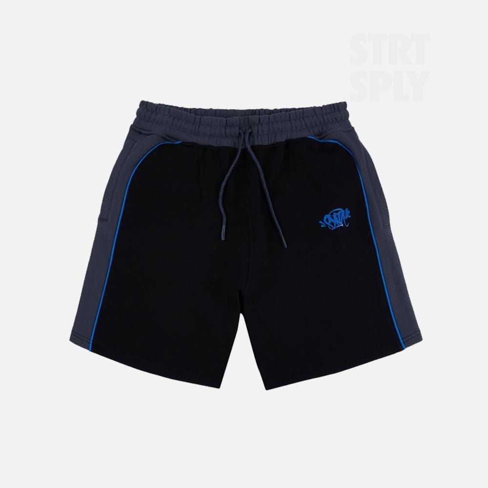 SYNAWORLDTEAMPIPESHORTSBLACKBLUECENTRALCEESTRTSPLY-1.jpg Syna World Team Pipe Shorts - Black / Cobalt Blue - Image 1