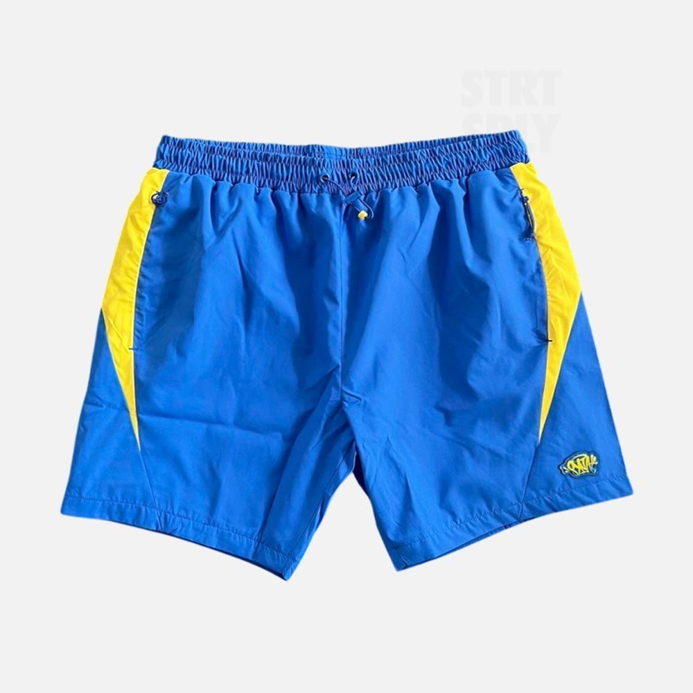 SYNAWORLDVORTEXSHORTSSETBLUEYELLOWSTRTSPLYCENTRALCEE-1.jpg Syna World Vortex Woven Shorts - Blue / Yellow - Image 1