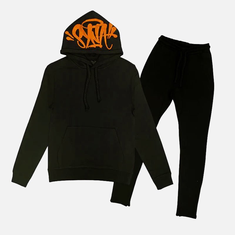 SYNA_WORLD_CENTRAL_CEE_OG_ROPE_TRACKSUIT_BLACK_ORANGE_STRT_SPLY_14372ad2-664b-433f-9741-81d8d970e823-1.jpg Syna World Logo Tracksuit - Black / Orange - Image 1