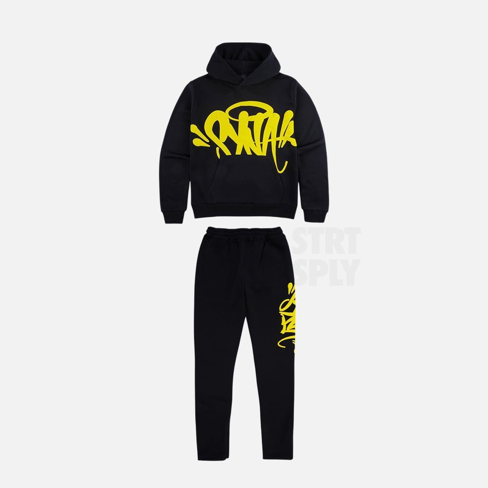 Syna World Logo Team Tracksuit - Black / Safety Yellow - Image 1