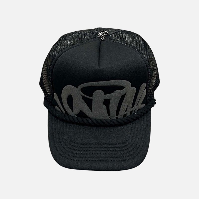 SYNA_WORLD_TRUCKER_CAP_BLACK_STRT_SPLY_CENTRAL_CEE-1.jpg Syna World Rope Trucker Hat - Black - Image 1