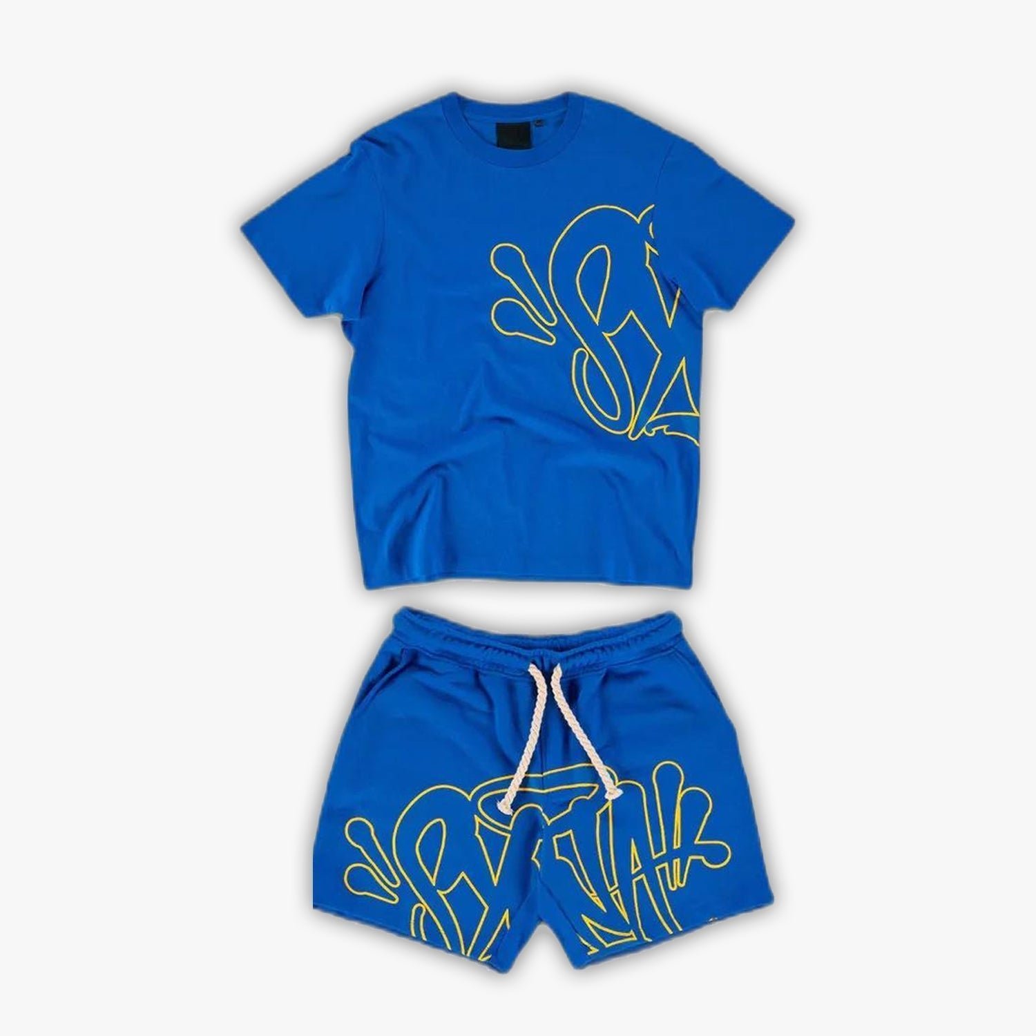 SynaWorldTShirt_ShortSetBlueYellowCentralCeeSTRTSPLY-1.jpg Syna World T-Shirt & Shorts Logo Set - Blue / Yellow - Image 1